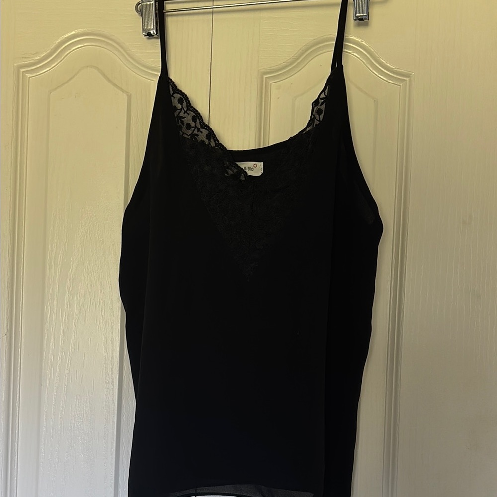 Black Fitted Asymmetrical Camisole